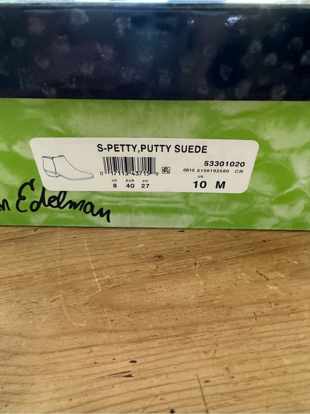 Women’s Sam Edelman S-Petty, Putty Suede Ankle Boots.  Size 10M